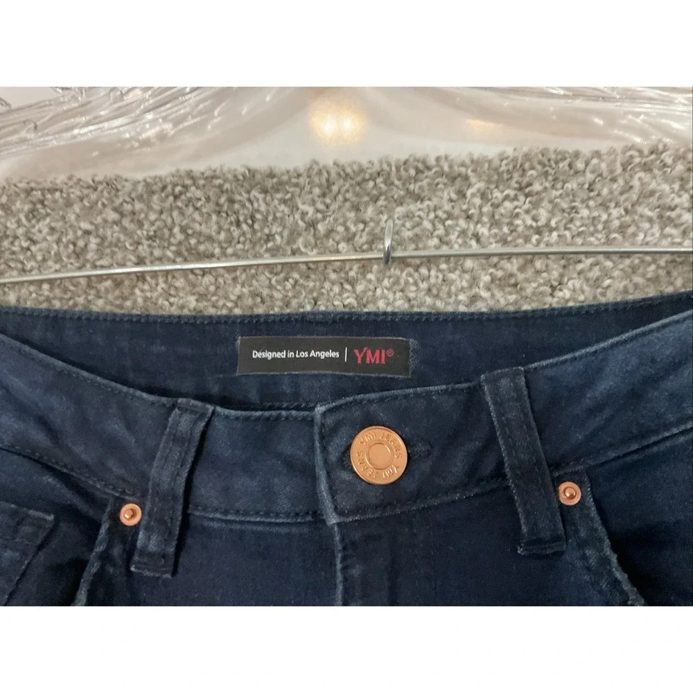 VTG YMI Juniors Y2k 90s Low Rise Flared Leg Dark Wash Booty Jeans 13/31 (32x30)